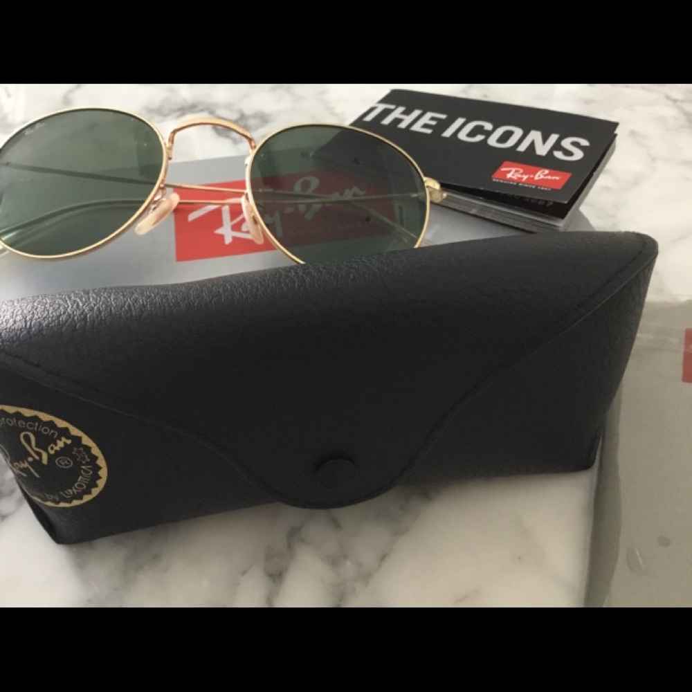 New Ray-Ban round gold metal frame RB3447
